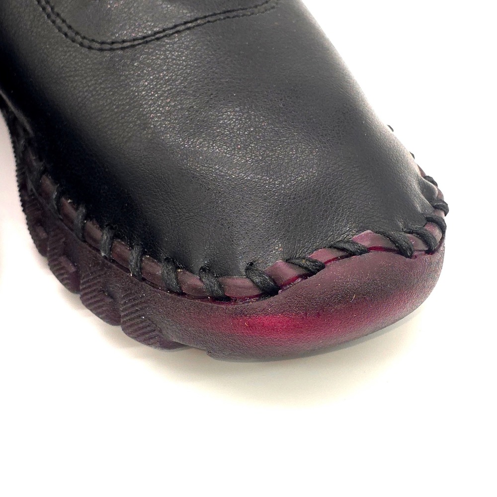 Men's Black Moc Toe Loafers Hand‑Stitched Durable Sole Casual Comfort Shoes 10.5 - Picture 3 of 7